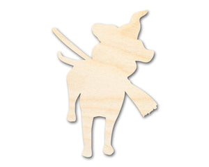 Unfinished Wood Witch Dog Shape - Craft - up to 36"