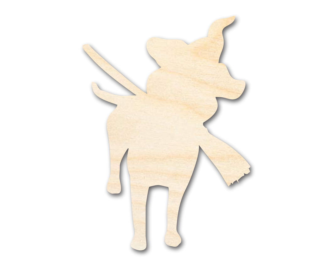 Unfinished Wood Witch Dog Shape - Craft - up to 36