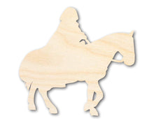 Load image into Gallery viewer, Unfinished Wood Hooded Horse and Rider Shape - Craft - up to 36&quot;
