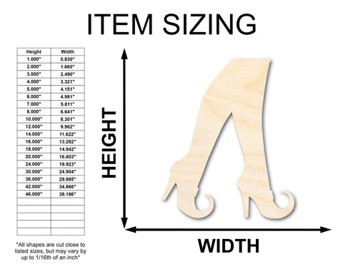 Unfinished Wood Witch Legs Shape - Craft - up to 36"