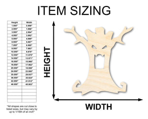 Unfinished Wood Scary Tree Shape - Craft - up to 36"