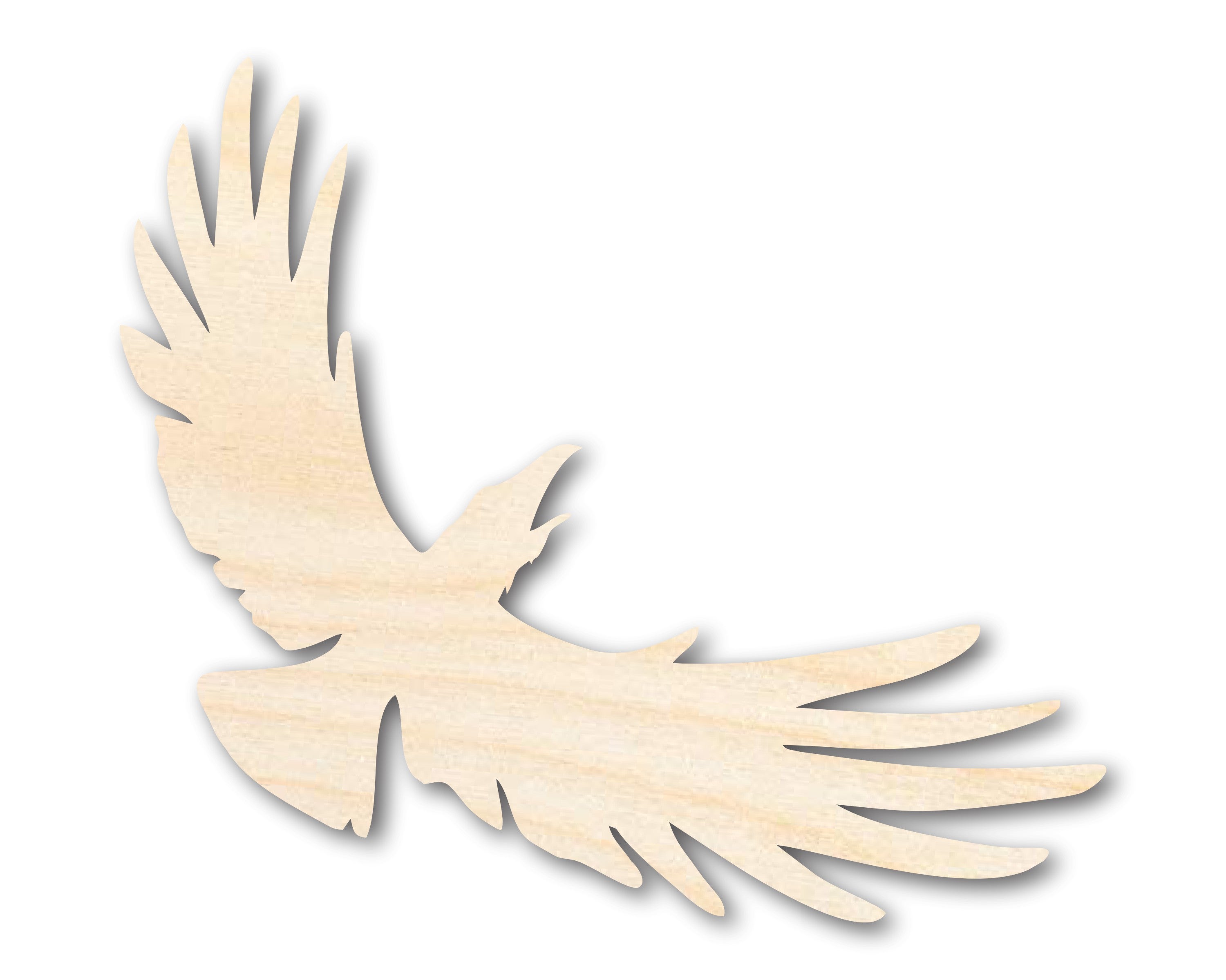 Unfinished Wood Flying Crow Shape - Craft - up to 36