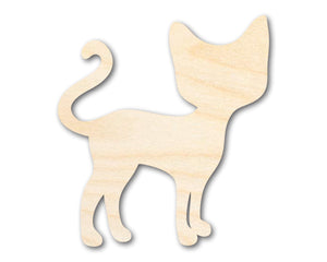 Unfinished Wood Cat Silhouette Shape - Craft - up to 36"