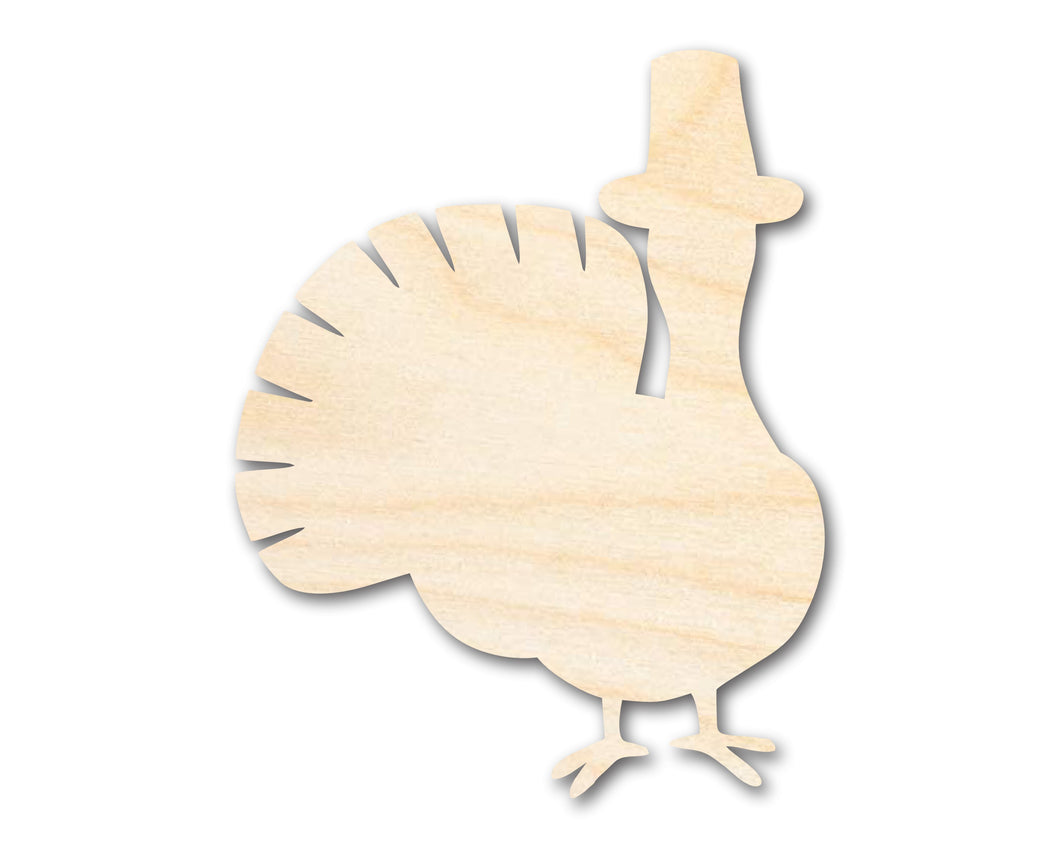 Unfinished Wood Pilgrim Turkey Shape - Craft - up to 36