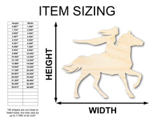 Load image into Gallery viewer, Unfinished Wood Fairytale Horse and Rider Shape - Craft - up to 36&quot;
