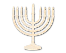 Load image into Gallery viewer, Unfinished Wood Hanukkiah Menorah Shape - Craft - up to 46&quot;
