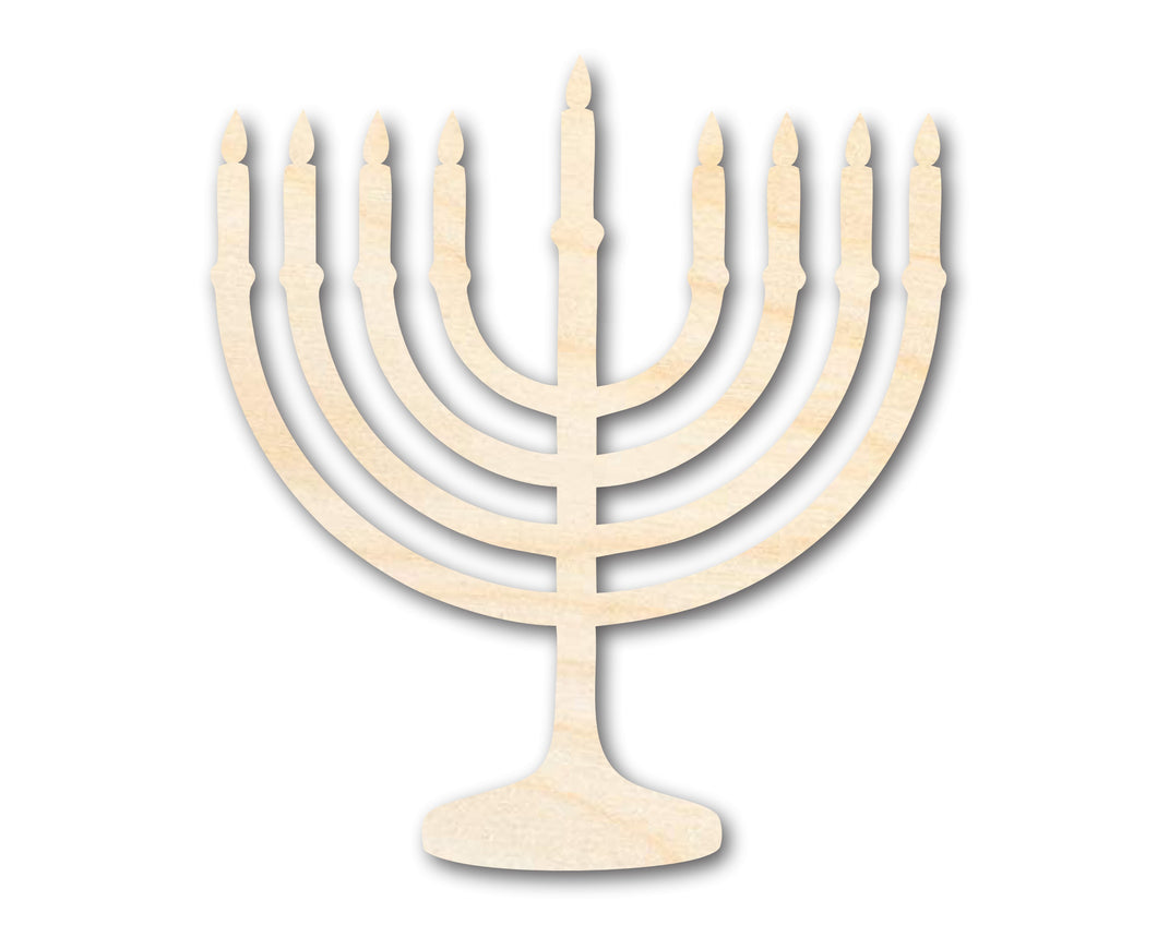 Unfinished Wood Hanukkiah Menorah Shape - Craft - up to 46