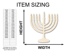Load image into Gallery viewer, Unfinished Wood Hanukkiah Menorah Shape - Craft - up to 36&quot;

