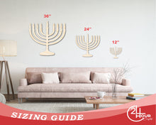 Load image into Gallery viewer, Unfinished Wood Hanukkiah Menorah Shape - Craft - up to 36&quot;
