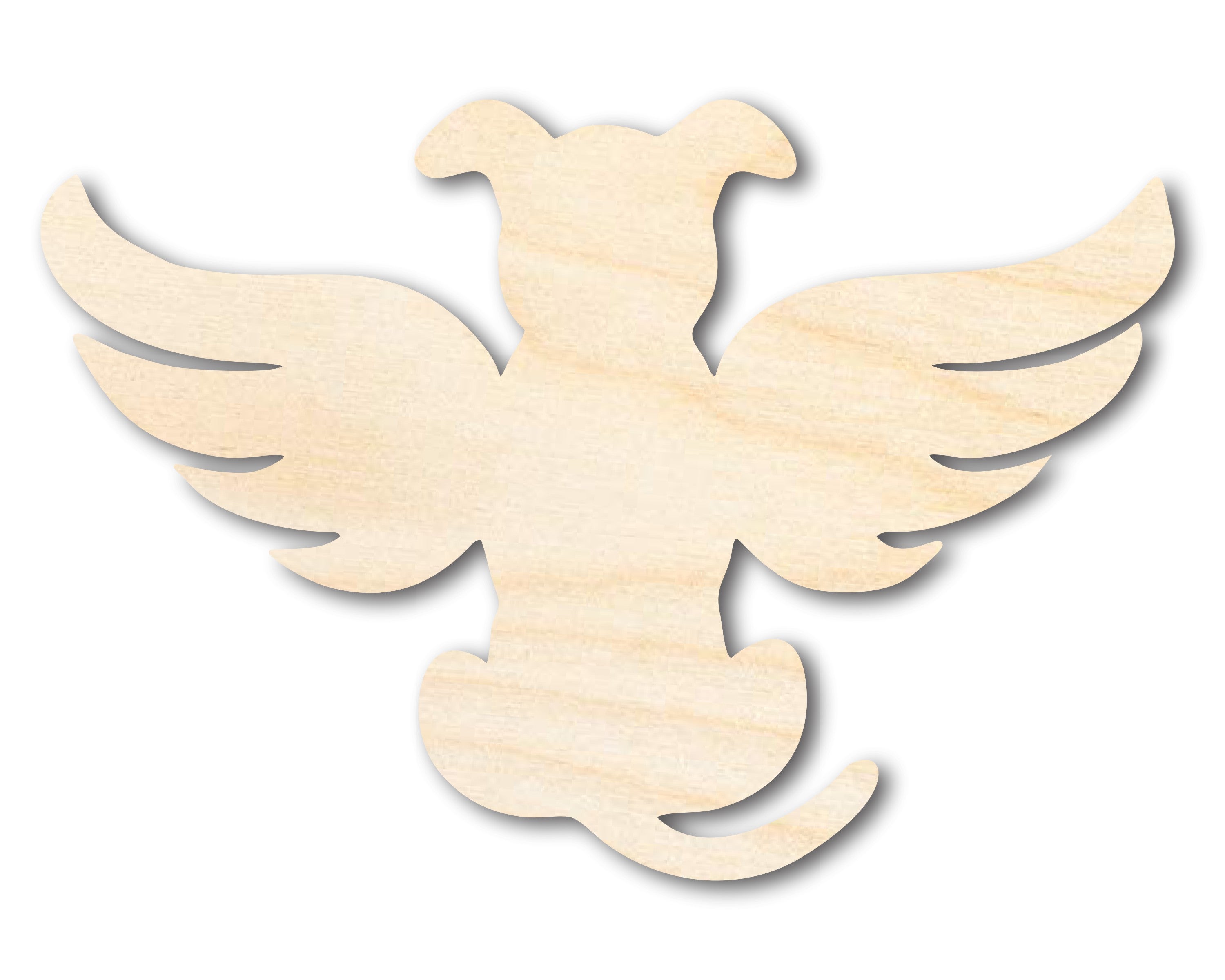 Unfinished Wood Angel Dog Shape - Pet Craft - up to 36
