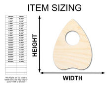Load image into Gallery viewer, Unfinished Wood Planchette Shape - Craft - up to 36&quot;
