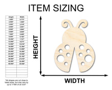 Load image into Gallery viewer, Unfinished Wood Ladybug Shape - Craft - up to 36&quot;
