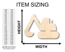 Load image into Gallery viewer, Unfinished Wood Back Hoe Construction Shape - Craft - up to 36&quot; DIY
