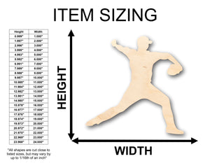 Unfinished Wood Baseball Pitcher Shape - Craft - up to 36" DIY