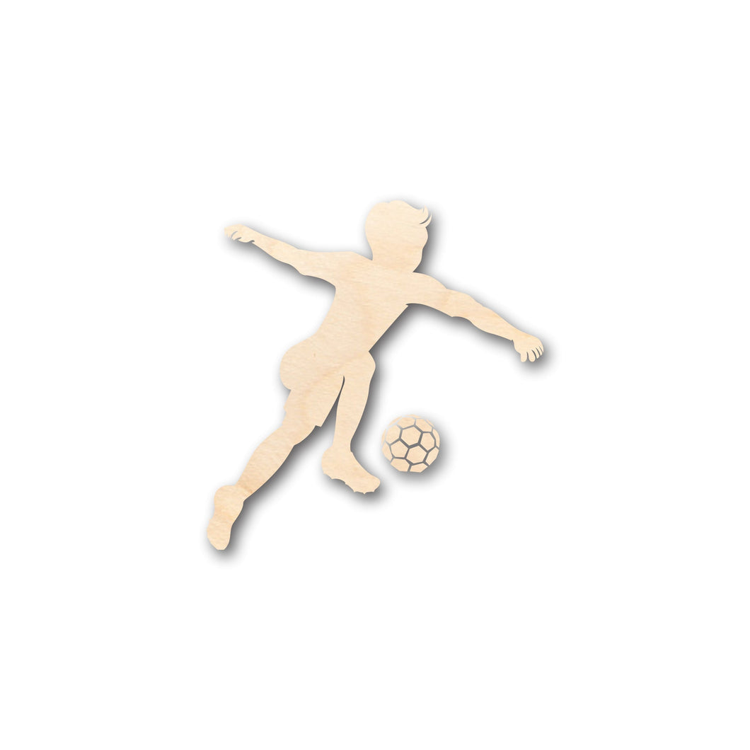 Unfinished Wood Boy Soccer Shape - Craft - up to 36