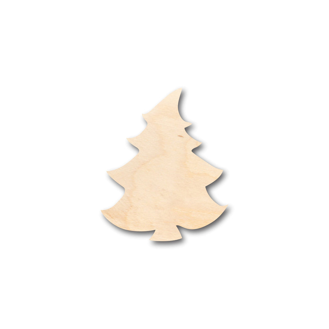 Unfinished Wood Cartoon Christmas Tree Shape - Craft - up to 36