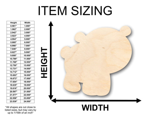 Unfinished Wood Cute Baby Bear Shape - Craft - up to 36" DIY