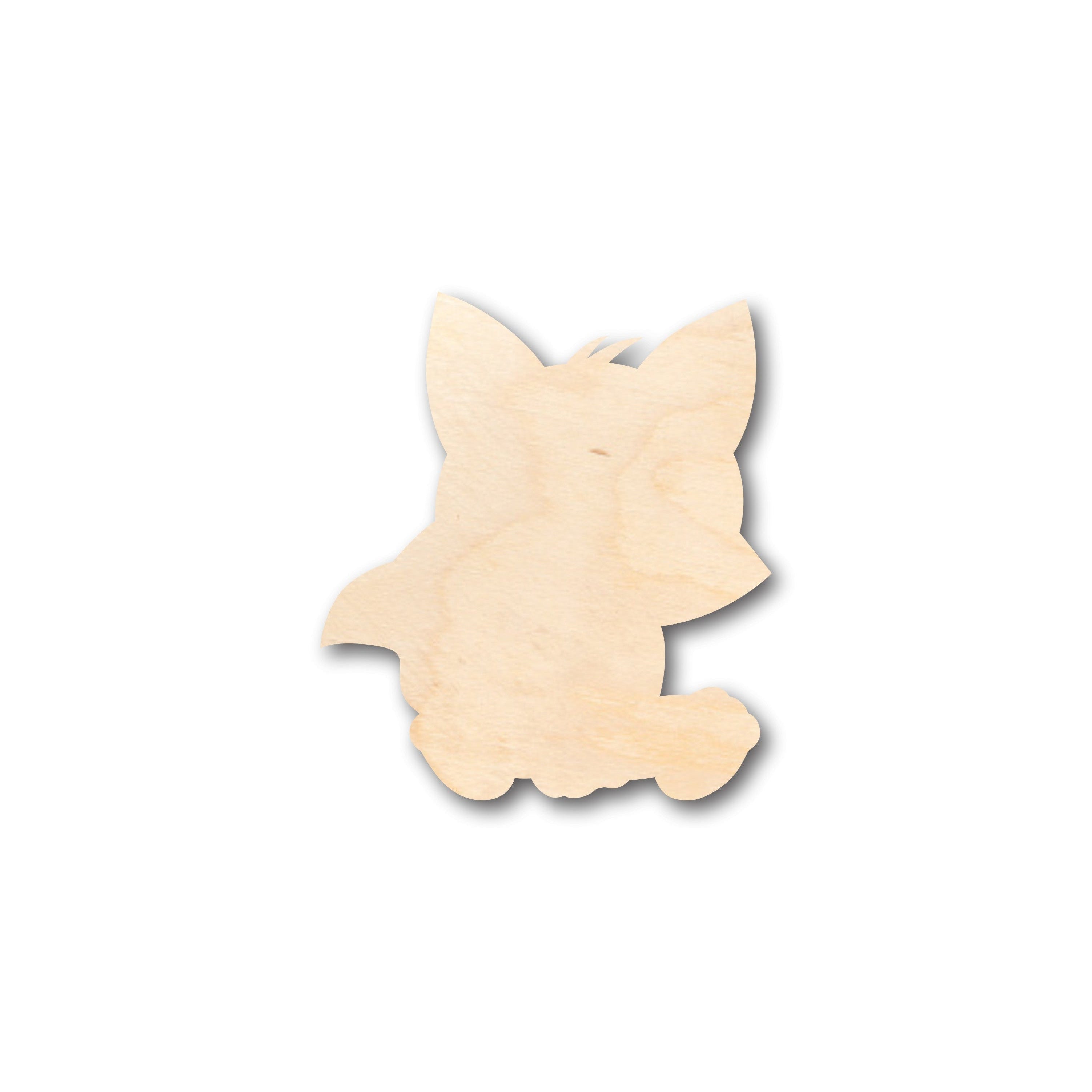 Unfinished Wood Cute Baby Fox Shape - Craft - up to 36