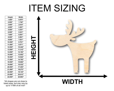 Unfinished Wood Cute Deer Moose Shape - Craft - up to 36" DIY