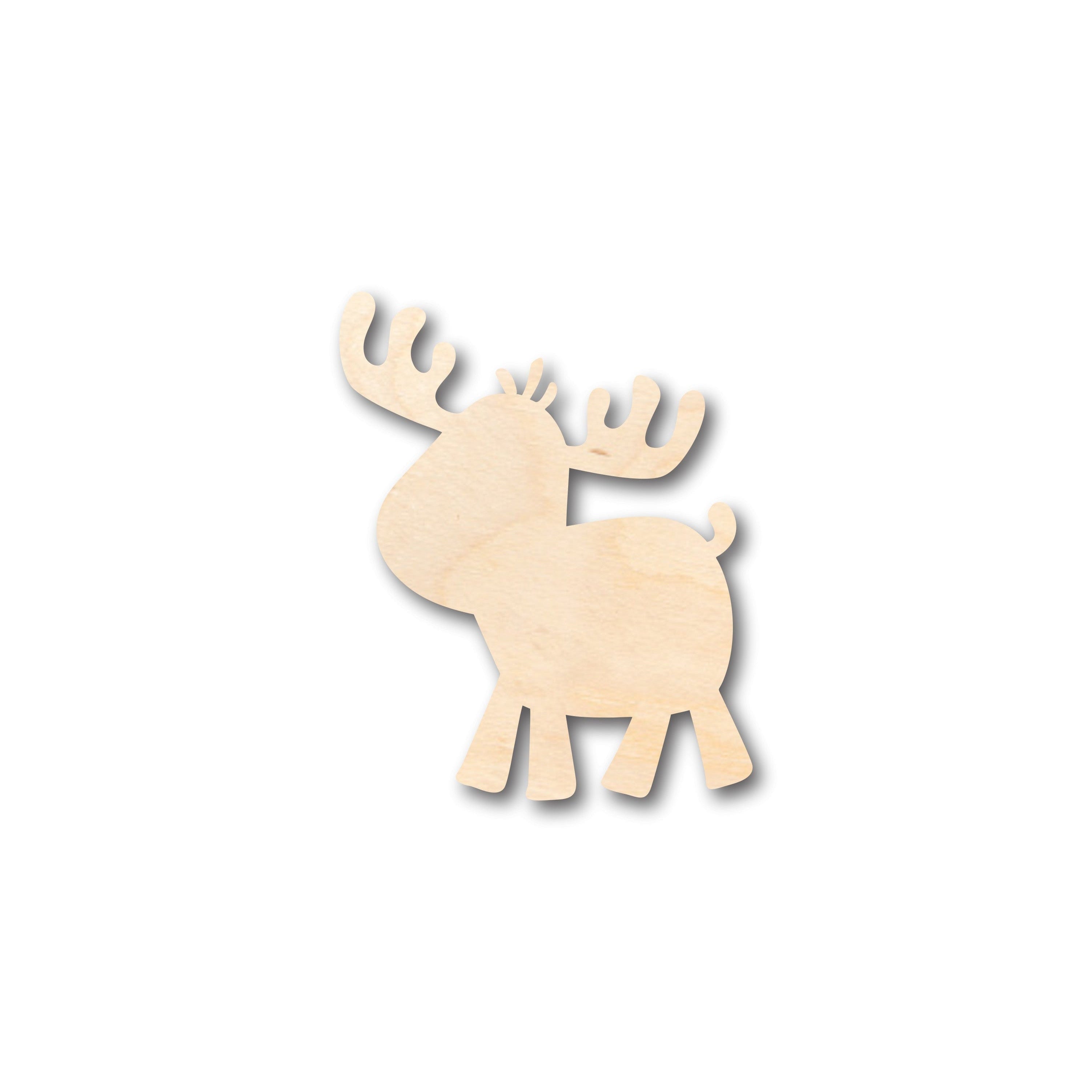 Unfinished Wood Cute Moose Shape - Craft - up to 36