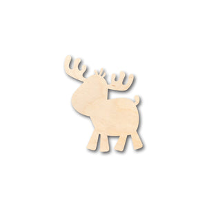 Unfinished Wood Cute Moose Shape - Craft - up to 36" DIY