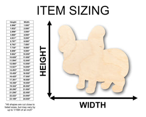 Unfinished Wood Cute Pug Dog Shape - Craft - up to 36" DIY