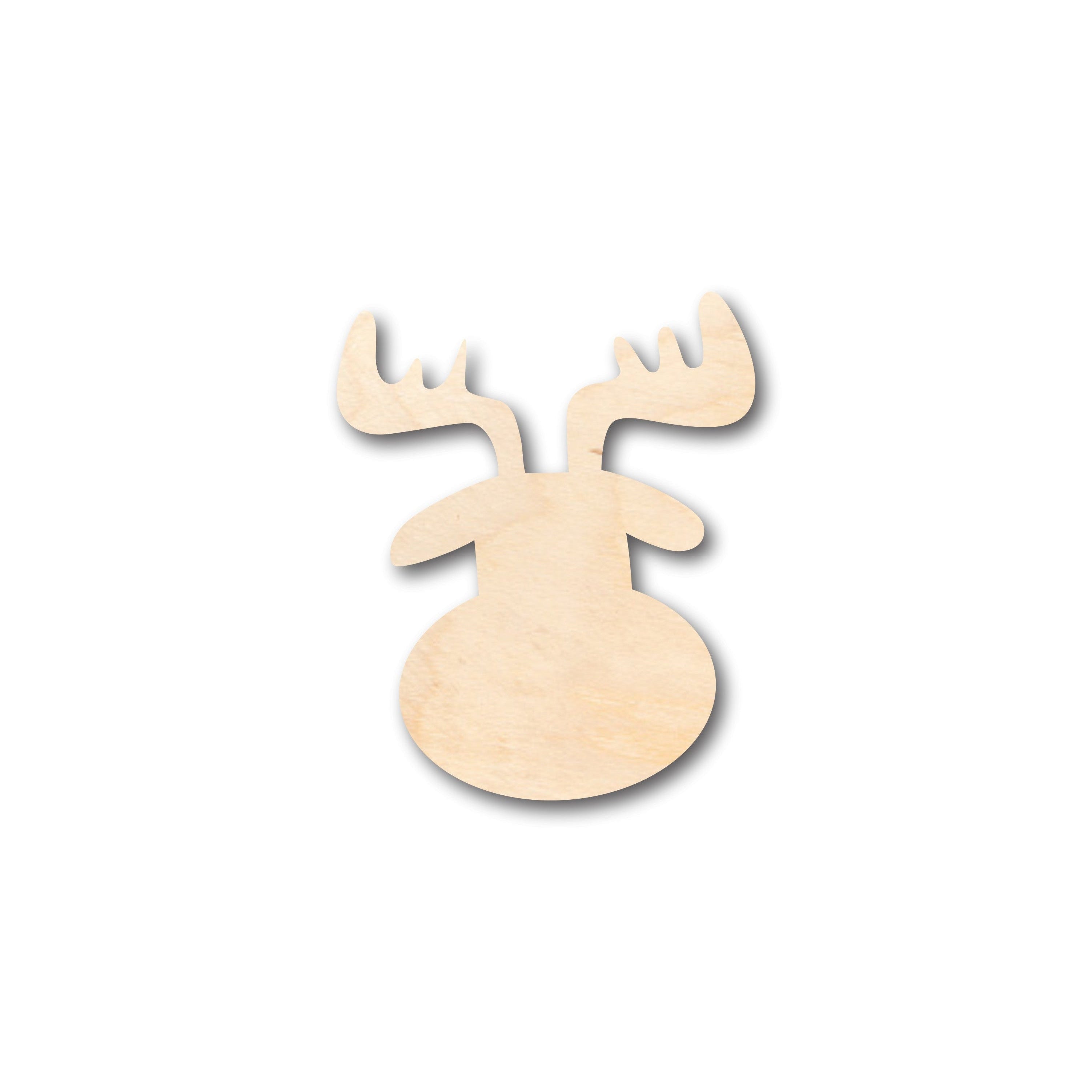 Unfinished Wood Cute Reindeer Head Shape - Craft - up to 36