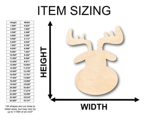 Unfinished Wood Cute Reindeer Head Shape - Craft - up to 36" DIY