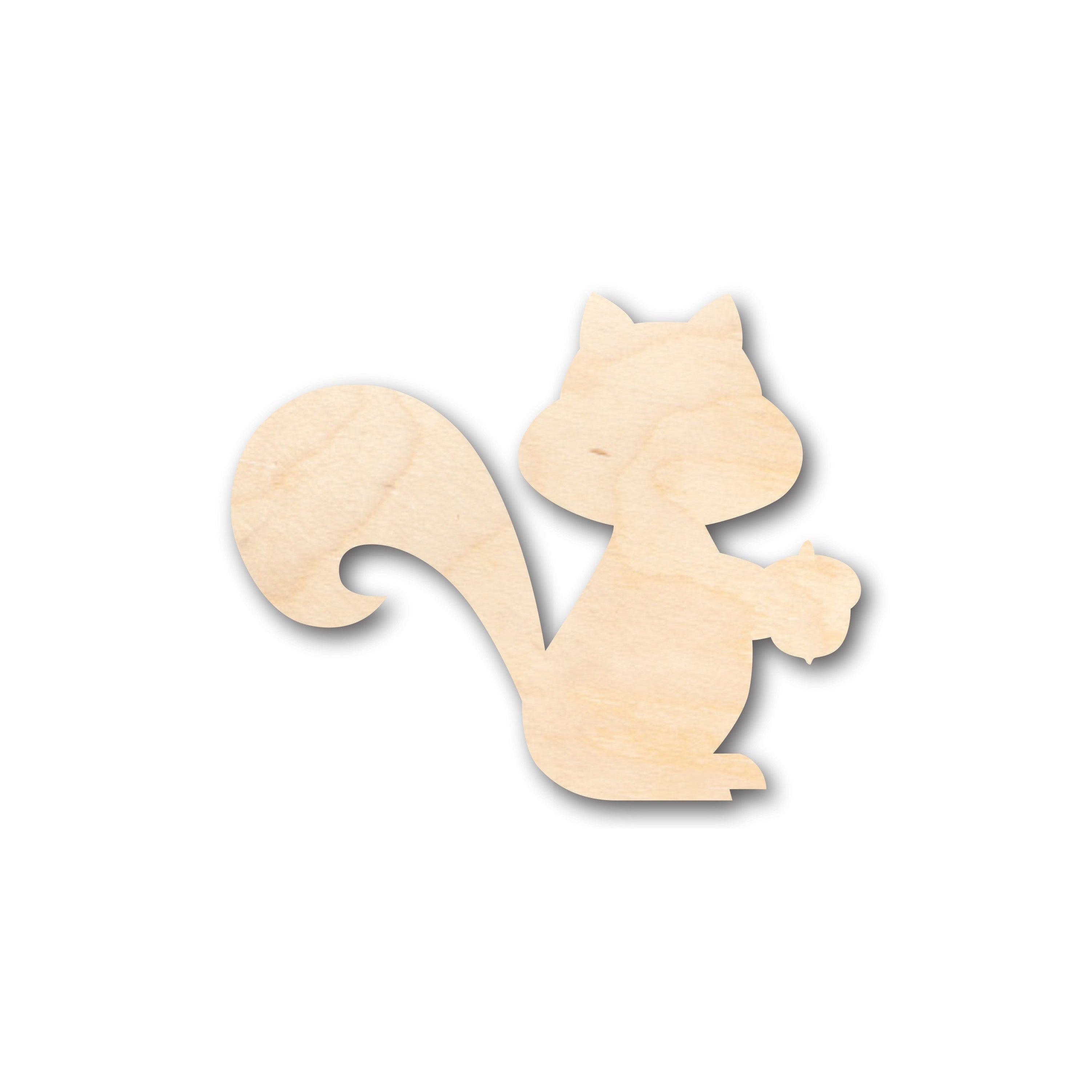 Unfinished Wood Cute Squirrel Shape - Craft - up to 36