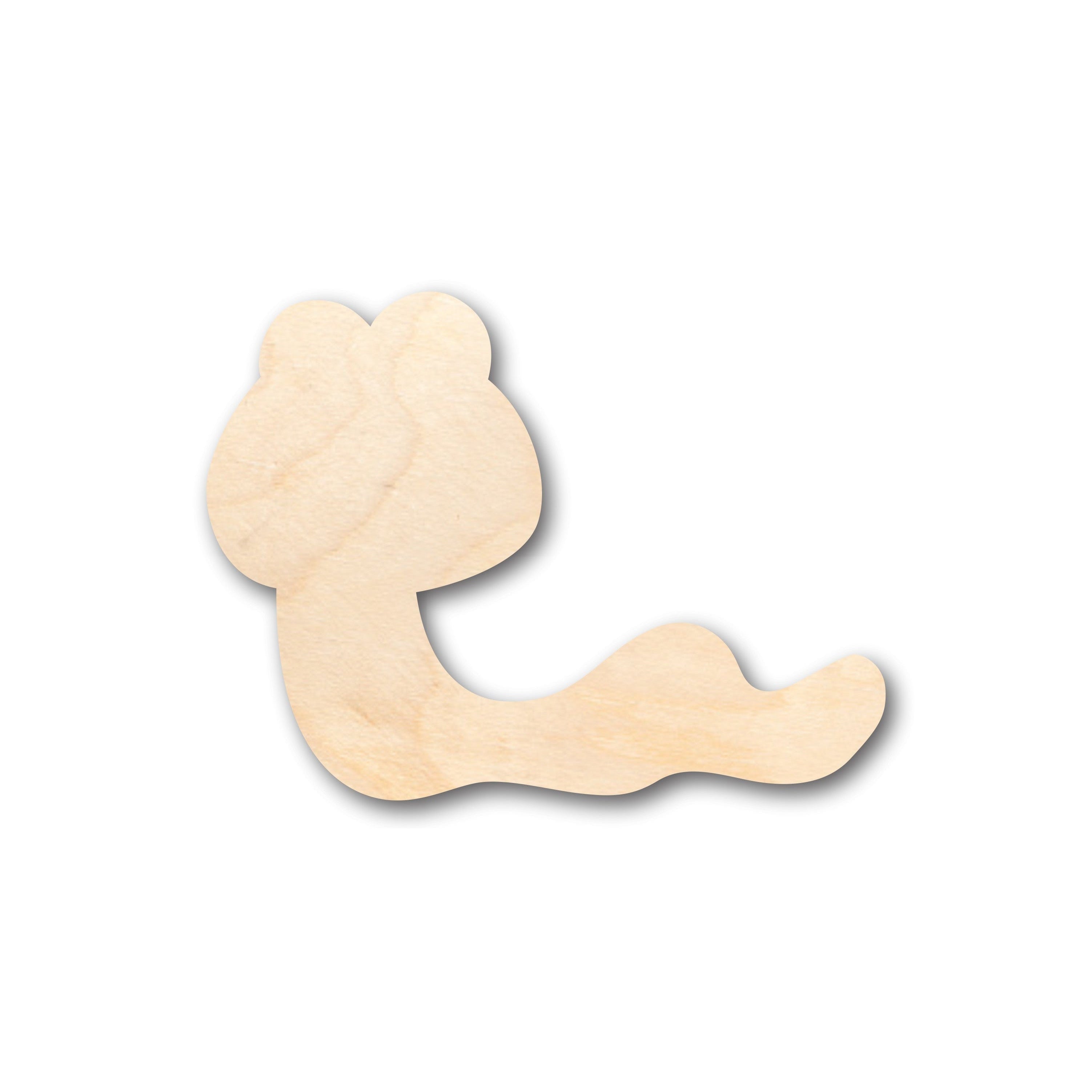 Unfinished Wood Cute Worm Shape - Craft - up to 36