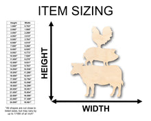 Load image into Gallery viewer, Unfinished Wood Farm Animals Shape - Craft - up to 36&quot; DIY
