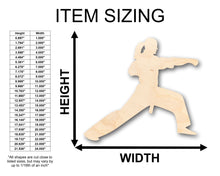 Load image into Gallery viewer, Unfinished Wood Female Martial Arts Karate Shape - Craft - up to 36&quot; DIY
