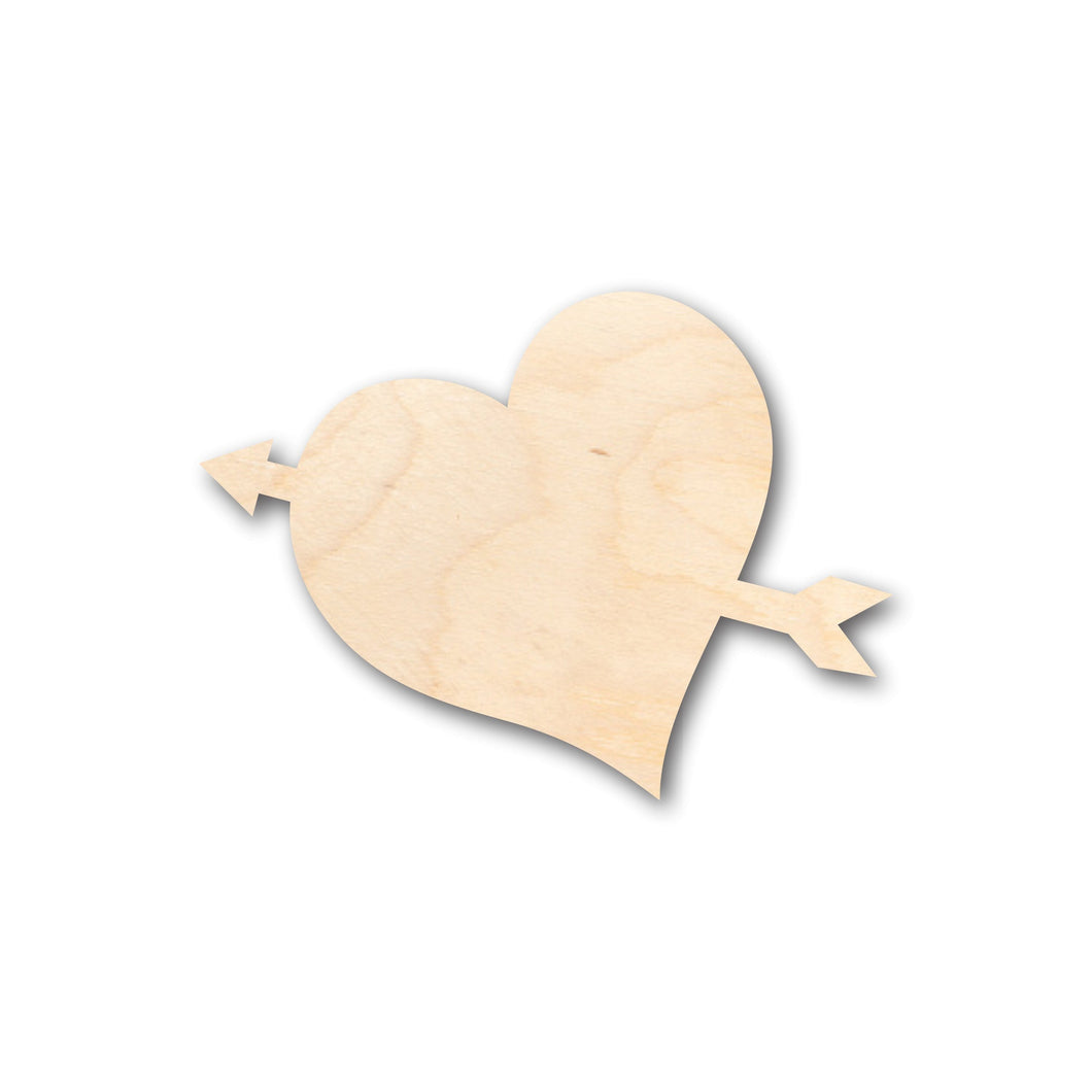 Unfinished Wood Heart Arrow Shape - Craft - up to 36
