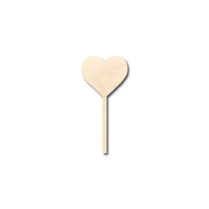 Unfinished Wood Heart Stick Lolipop Shape - Craft - up to 36" DIY
