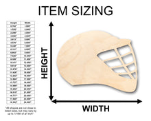 Load image into Gallery viewer, Unfinished Wood Lacrosse Helmet Shape - Craft - up to 36&quot; DIY
