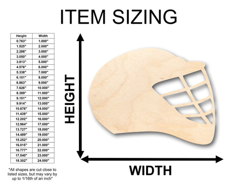 Unfinished Wood Lacrosse Helmet Shape - Craft - up to 36" DIY