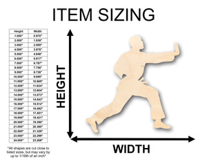 Unfinished Wood Male Martial Arts Karate Shape - Craft - up to 36" DIY