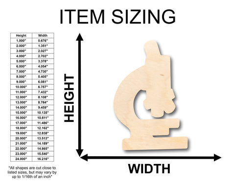 Unfinished Wood Microscope Shape - Craft - up to 36" DIY