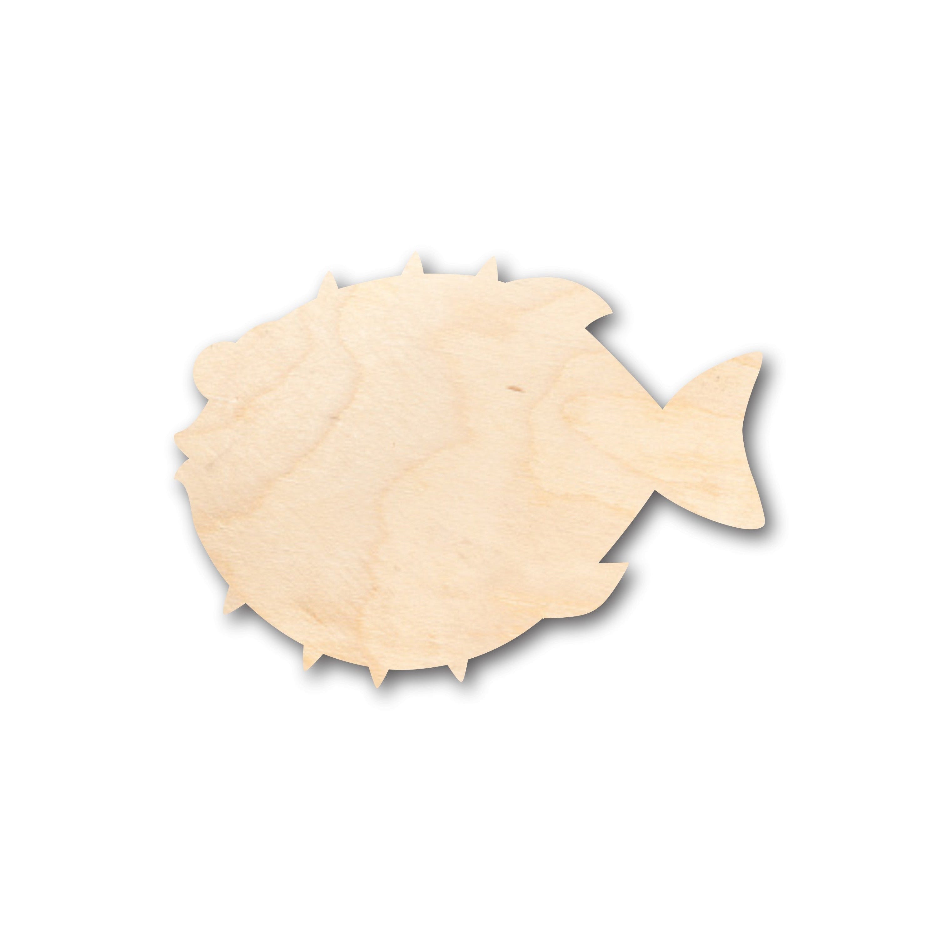 Unfinished Wood Puffer Fish Shape - Craft - up to 36
