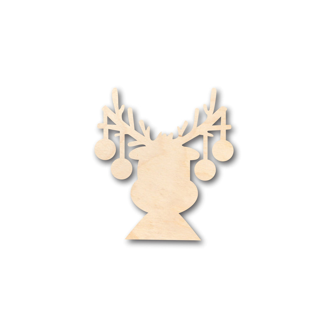 Unfinished Wood Reindeer Antler Ornaments Shape - Craft - up to 36
