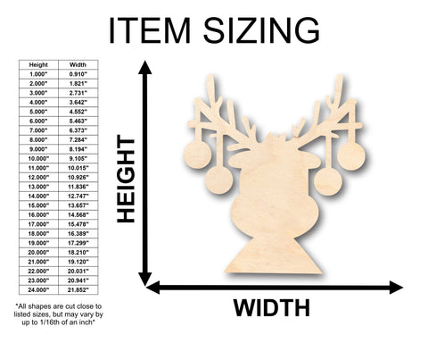 Unfinished Wood Reindeer Antler Ornaments Shape - Craft - up to 36" DIY
