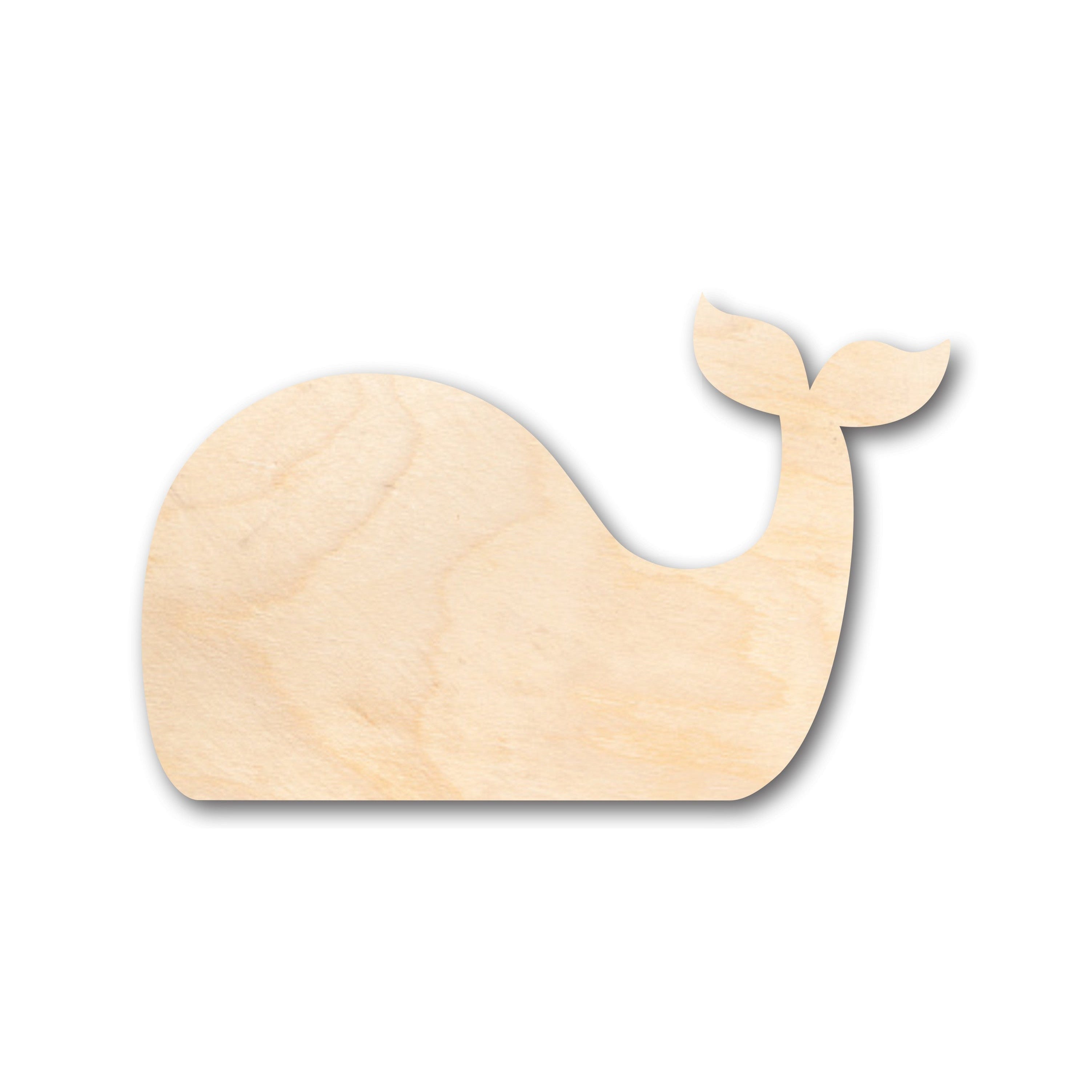 Unfinished Wood Simple Whale Shape - Craft - up to 36