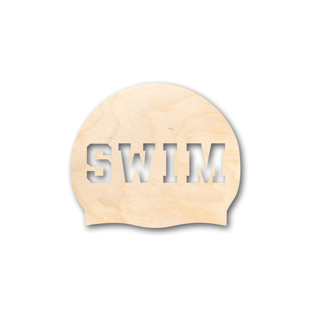 Unfinished Wood Swim Cap Shape - Craft - up to 36