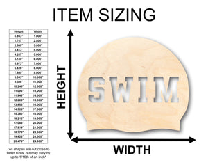Unfinished Wood Swim Cap Shape - Craft - up to 36" DIY