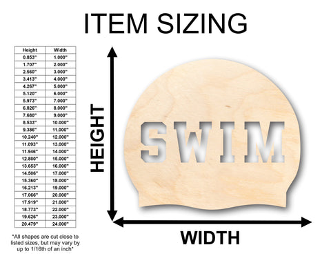 Unfinished Wood Swim Cap Shape - Craft - up to 36" DIY