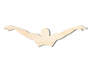 Unfinished Wood Swimming Shape - Craft - up to 36" DIY