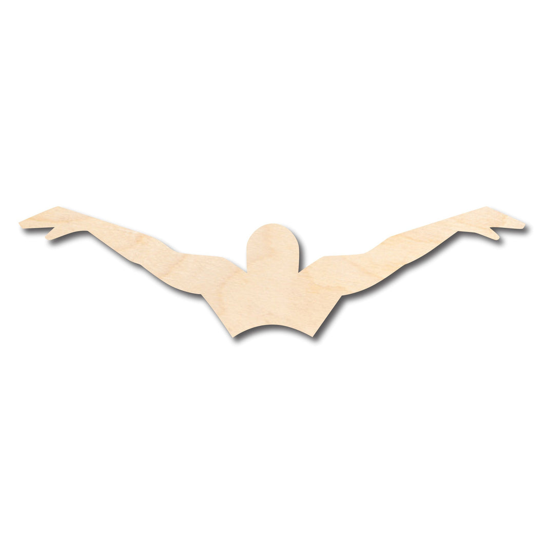 Unfinished Wood Swimming Butterfly Shape - Craft - up to 36