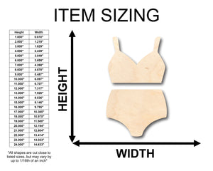 Unfinished Wood Swimsuit Bikini Shape - Craft - up to 36" DIY