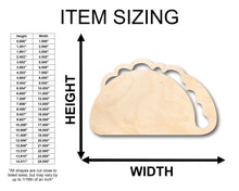 Load image into Gallery viewer, Unfinished Wood Taco Shape - Craft - up to 36&quot; DIY
