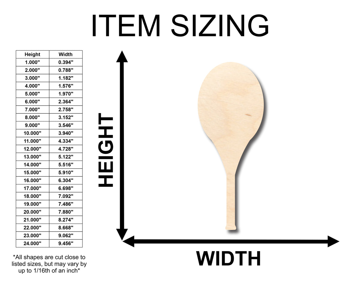 Unfinished Wood Tennis Racket Shape - Craft - up to 46